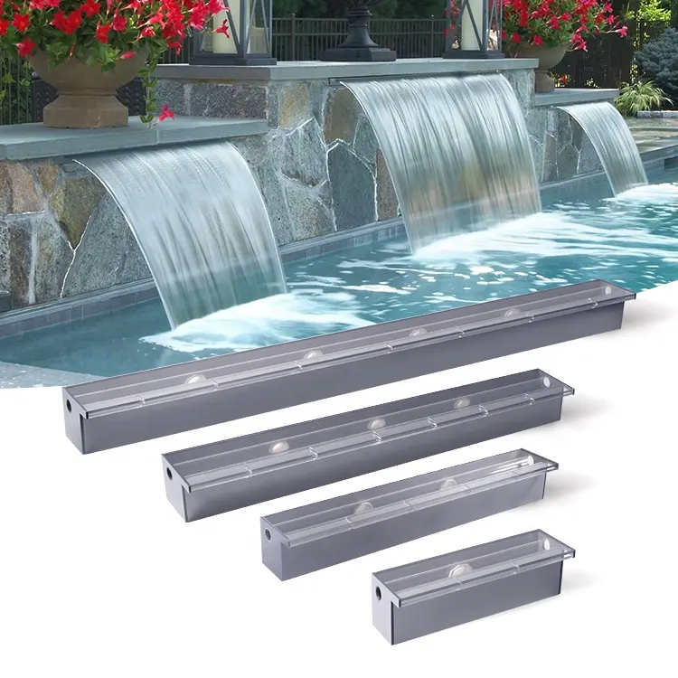 Acrylic nước tràn hồ bơi Spa Wall Mount thác nước tuyệt Descent nước tính năng với sợi thủy tinh
