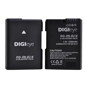 DIGIeye 7.4โวลต์1200มิลลิแอมป์ชั่วโมง EN-EL14 EN-EL14A ENEL14แบตเตอรี่สำหรับ Nikon D3100 D3200 D3400 D5100 D5300 D5600 DF Coolpix P7000 P7100 P7800