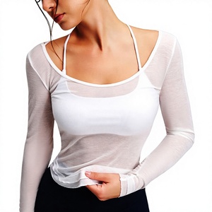 Camiseta de Yoga Cloud Rise <span class=keywords><strong>para</strong></span> Mujer, Ajustada, de Color Sólido, Manga Larga, con <span class=keywords><strong>Sujetador</strong></span> Incorporado, Top Deportivo <span class=keywords><strong>para</strong></span> Gimnasio, Ropa Deportiva de Invierno - Product Image 1