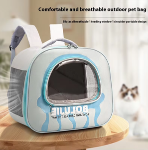 Sac <span class=keywords><strong>à</strong></span> dos de transport pour animaux de compagnie, ventilé, transparent, carré, en Oxford, avec fermeture éclair et bretelles rembourrées douces, pour petits chiens et chats, idéal pour la randonnée - Product Image 4