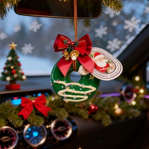 Cadeau de Noël moderne 2025, diffuseur d'air pour rétroviseur de voiture en forme de beignet, évaporation naturelle, pas d'électricité nécessaire - Product Image 2
