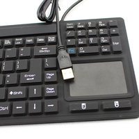 Teclado de silicona médico industrial desinfectable lavable impermeable IP68 retroiluminado con panel táctil y teclas de función