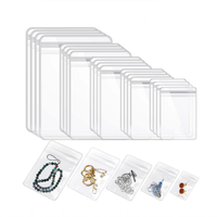Sacs en PVC transparents auto-adhésifs pour bijoux, petites pochettes en plastique transparentes, sacs à fermeture éclair pour ranger les bagues, les boucles d'oreilles, les colliers et les bijoux