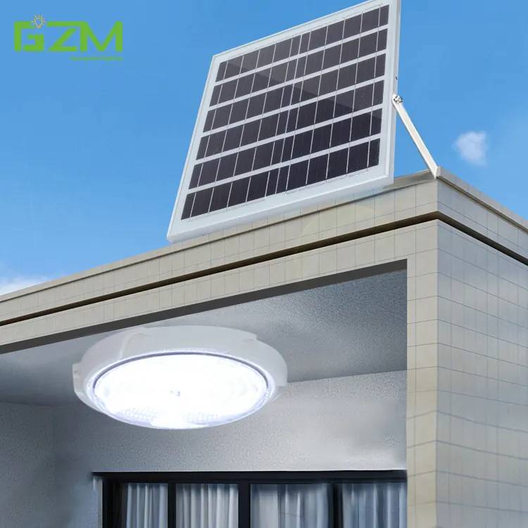 Vendita calda balcone interno impermeabile Ip65 solare lampada da soffitto 25w 50w 100w 200w 300w 500w moderna rotonda Led plafoniera solare