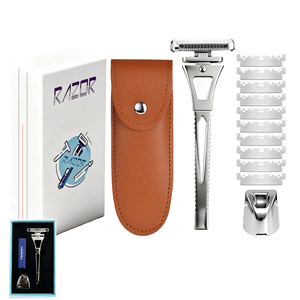 Maquinilla de Afeitar Manual Clásica para Hombre, Maquinilla de Afeitar de Seguridad de Acero Inoxidable con Cuchilla Afilada de Varias Capas - Product Image 1