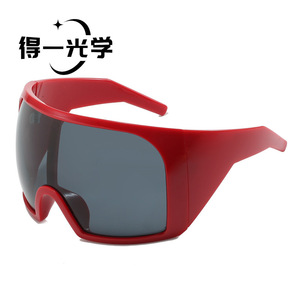 Large Frame Wraparound Sunglasses Black PC Lens UV400 Protection Outdoor Sports <b>Eyewear</b> - Product Image 4