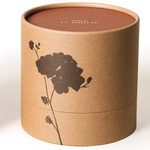 Cylindre recyclé papier kraft bougie papier Tube emballage carton boîte ronde Tube avec taille personnalisée - Product Image 1