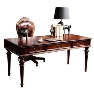 โต๊ะไม้เนื้อแข็งอเมริกันพร้อมลิ้นชัก เฟอร์นิเจอร์สำหรับการเรียน โต๊ะคอมพิวเตอร์สำนักงาน โต๊ะและเก้าอี้ในห้องนอน - Product Image 3