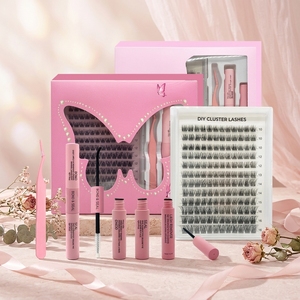 Extensions de cils en grappe DIY à volume doux, marque privée, courbure C, pour vente en gros - Product Image 1