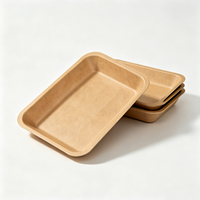 Barquette alimentaire rectangulaire jetable en papier kraft compostable, assiette en papier pour barbecue, frites, service à emporter pour fêtes