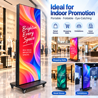 Écran d'affichage numérique LED intérieur pliable et portable P1.25 P1.53 P1.86 P2.5 pour la publicité commerciale