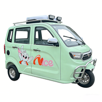 Tricycle Électrique Adulte Mini EV à Cabine Fermée 4 Portes, Kit de Suspension Arrière Personnalisée 1500W 2000W, Tuk Tuk Cargo et Passagers à Trois Roues