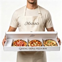 Boîte à pizza pliante en carton ondulé à trois compartiments