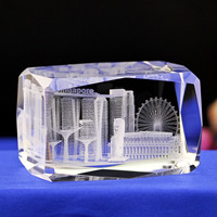 Ornement en cristal sculpté en 3D de Merlion, taille et forme personnalisées, pour souvenirs touristiques de Singapour