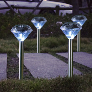Solar Lawn <b>Lights</b> Diamond Shape Crystal <b>LED</b> Outdoor Garden Pathway Lighting Water Resistant 6V DC <b>Light</b> <b>Sensor</b> - Product Image 3