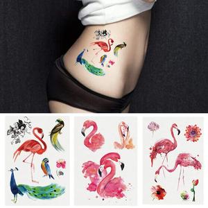 Retour violet-rouge CMJN <span class=keywords><strong>tatouage</strong></span> temporaire personnalisé étanche bras jambe autocollants fleurs oiseau loup renard <span class=keywords><strong>Animal</strong></span> pour femmes fille Art corporel - Product Image 6