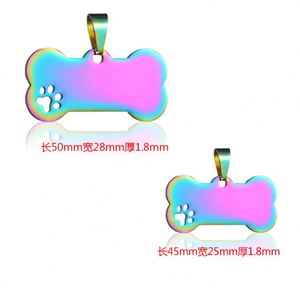 Plaques d'identification personnalisées anti-perte pour chiens et chats en acier inoxydable gravées sur mesure, breloques de collier, accessoires. - Product Image 2