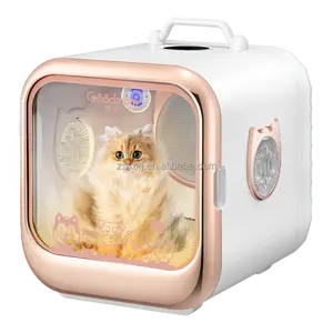 White Square Style Pet Dryer Healthy Hair Quick Drying With Quiet Sound No Stress For Cats ABS Plastic Material