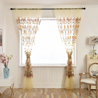 Rideaux Transparents Floraux Personnalisés en Polyester Écologique et Coton Biologique pour Cuisine et Salon