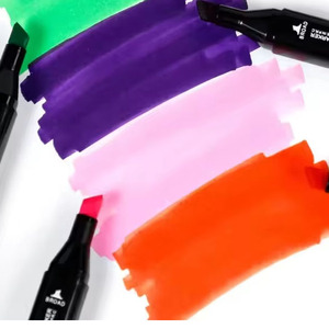 Marqueurs à alcool innovants à double pointe personnalisés, 168 couleurs, à base d'eau, pointe pinceau et pointe biseautée, ensemble d'art pour croquis, vente en gros - Product Image 2