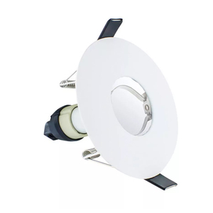 Downlight GU10 Évolutif IP65 à Conception Ouverte, Résistant au Feu, Rond, Nickel Satiné avec Protection Isolante pour Découpes de 70-100mm - Product Image 2