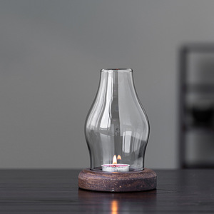 Japanese Style Glass Candlestick Irregular Shape Heat Resistant Reusable Home Decoration <b>Candle</b> <b>Holder</b> - Product Image 2