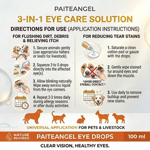 <span class=keywords><strong>Gotas</strong></span> Oftálmicas para Mascotas 100ml, Eliminador Natural de Manchas de Lágrimas, Lavado Ocular para Perros, Gatos y Ganado, Alivia la Picazón, GMP OEM Personalizado - Product Image 5