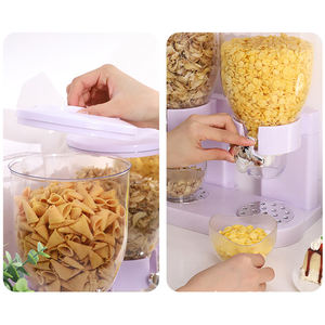 朝食用プラスチック製2L4L6Lシリアル保存容器 犬猫ペット用ナッツ グラノーラ スナック 米穀物フードディスペンサー - Product Image 6