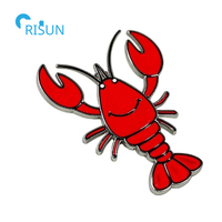 Épingles à revers en émail dur personnalisées de qualité fabricant, motif homard mignon avec paillettes, lot d'épingles à revers, badges, broches, épingles en émail dur personnalisées motif homard