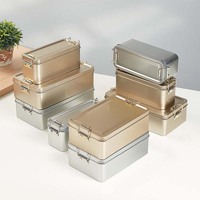 Boîte en étain rectangulaire personnalisée pour tiramisu, qualité alimentaire, facile à transporter avec fermeture, boîte à gâteau réutilisable, boîte à biscuits, chocolat, café, boîte cadeau