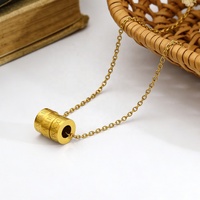 Collares de Moda, Joyería de Acero Inoxidable, Gargantilla con Colgante de Tres Anillos, Venta al por Mayor, Listo para Enviar