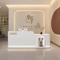 Petit bureau de réception moderne et minimaliste en MDF pour magasin de vêtements/cafétéria/salon de beauté/hôpital/supermarché - Écologique