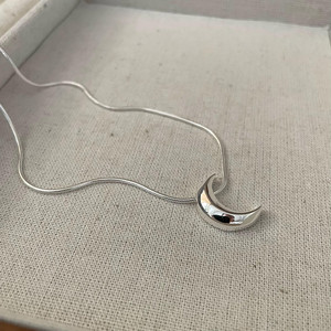 Klassieke Ketting Met Slangenbotten Modieuze Koreaanse Stijl Voor Jubilea Sterling Zilveren Maankraag Met Kettingen Instagramkleding - Product Image 5