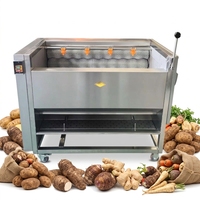 Automatische aardappel schil- en reinigingsmachine, commerciële borstelschiller voor groenten, fruit, yam en taro