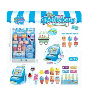 Plastic ice cream toys set with cashier