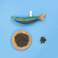 Jouet interactif pour chat, jouet à chatouiller en forme de poisson, doux et durable, avec herbe à chat