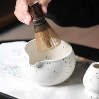 Ensemble de matcha en céramique de qualité supérieure, 2 pièces, fouet traditionnel japonais chasen, bol chawan, capacité de 500 ml, thé de qualité cérémonielle authentique