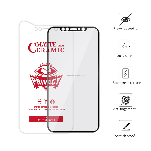Ceramic Matte Privacy Film Cell Phone Anti Shock Nano Anti Spy Screen Protector Be Suitable for SAMSUNG/for IPHONE/for OPPO