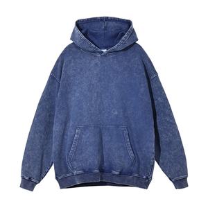 Fabricants de haute qualité pour vêtements personnalisés, sweat-shirt surdimensionné avec logo personnalisé, sweat-shirt lourd délavé à la cire, délavé au soleil pour hommes - Product Image 1