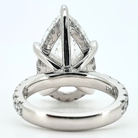 Bague en moissanite taille poire 8 carats sur mesure, certifiée GRA, couleur D VVS, argent sterling S925