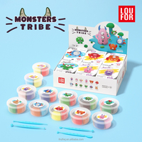Kit d'argile à séchage à l'air Monsters Tribe, argile à modeler ultra légère non toxique avec 12 cartes tutorielles et outils, cadeau DIY pour enfants pour Halloween