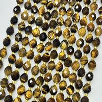 Oeil de tigre 7X8mm Riz à facettes Vente en gros Bijoux en pierres précieuses naturelles Collier Bracelet avec perles Accessoires