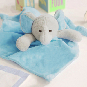 Custom machen Bio-Baumwolle Baby Gefüllte Plüsch Doudou/Hase Tröster Baby decke Mit Elefant Kopf/Schlaf bär Doudou Spielzeug - Product Image 5