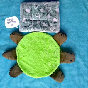 Pet Turtle Sleeping Mat Green <b>Plush</b> Round Dog Bed Warm Winter Pet Mat for Dogs Thick Soft Polyester Fiber Fill - Product Image 2