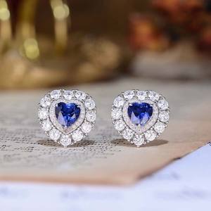 เครื่องประดับแฟชั่นแซฟไฟร์ต่างหูแฟชั่นทั้งหมดออกแบบได้ตามต้องการจากรูปหัวใจจีน - Product Image 3