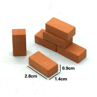 Modèle à l'échelle 1:12, petites briques de simulation, blocs de construction en céramique, jouet éducatif, maison, villa, brique rouge