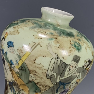 Vase à fleurs de prunier motif Huit Immortels en Porcelaine Famille-Rose de la période <span class=keywords><strong>Guangxu</strong></span> de la Dynastie Qing - Porcelaine Antique de Qualité Muséale - Product Image 3