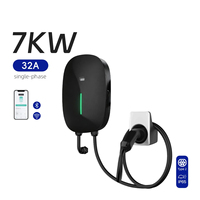 Estación de Carga para Vehículos Eléctricos de 7kW, Wallbox Inteligente Tipo 2 con Control por Aplicación RFID, para Hogar, Garaje, Público, Mayorista, Fabricante, Proveedor