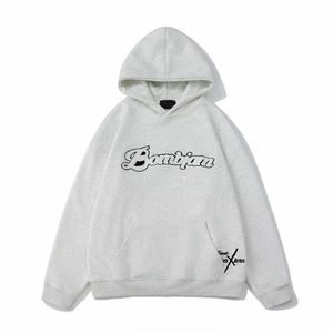 Otoño moda hombres <span class=keywords><strong>Sudadera</strong></span> con capucha toalla 100% algodón para <span class=keywords><strong>Amazon</strong></span> marca americana suelta pareja chaqueta al por mayor - Product Image 4