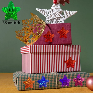 Etiquetas Adhesivas de Papel Sintético Resistentes al Agua y al Aceite con Diseño de Estrellas, para Decoración de Tarjetas Fotográficas y Embalaje de Supermercados - Product Image 1